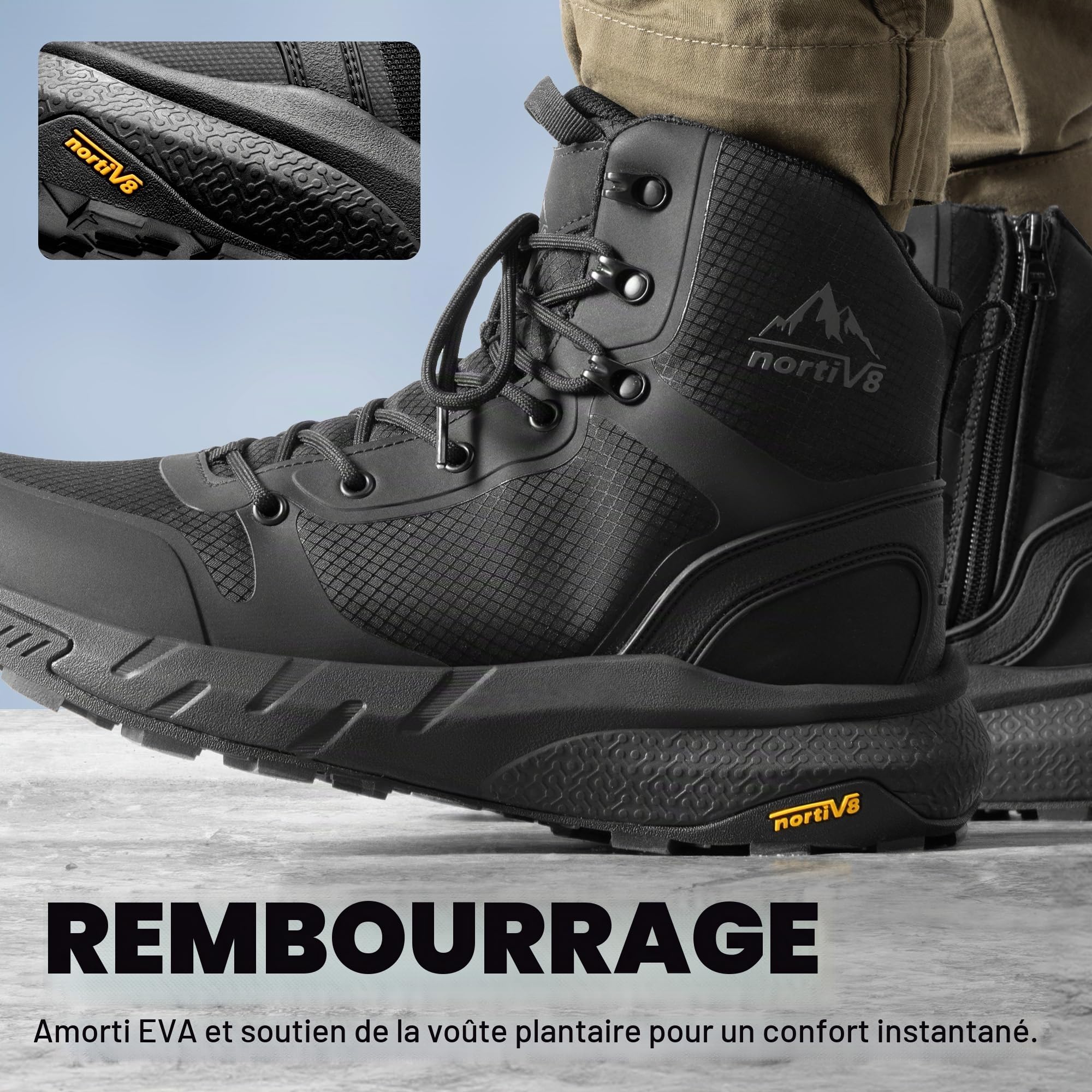 NORTIV 8 Homme Botte Tactique Militaire,Légère et Confortable,Bottes de Combat pour Moto et Randonnée Travail