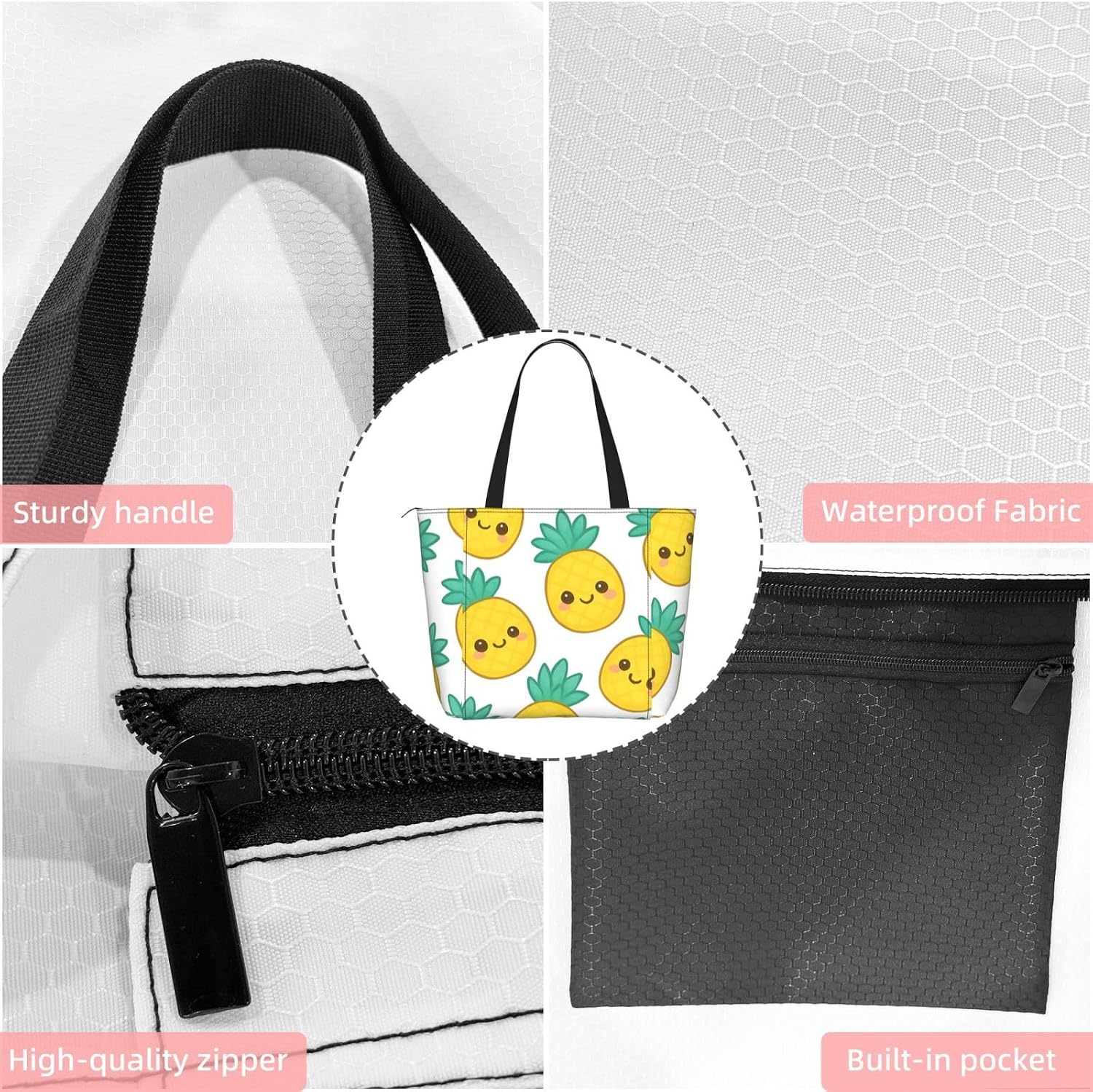 Women Cute Pineapple Yoga Mat Bag Gym Tote image 5