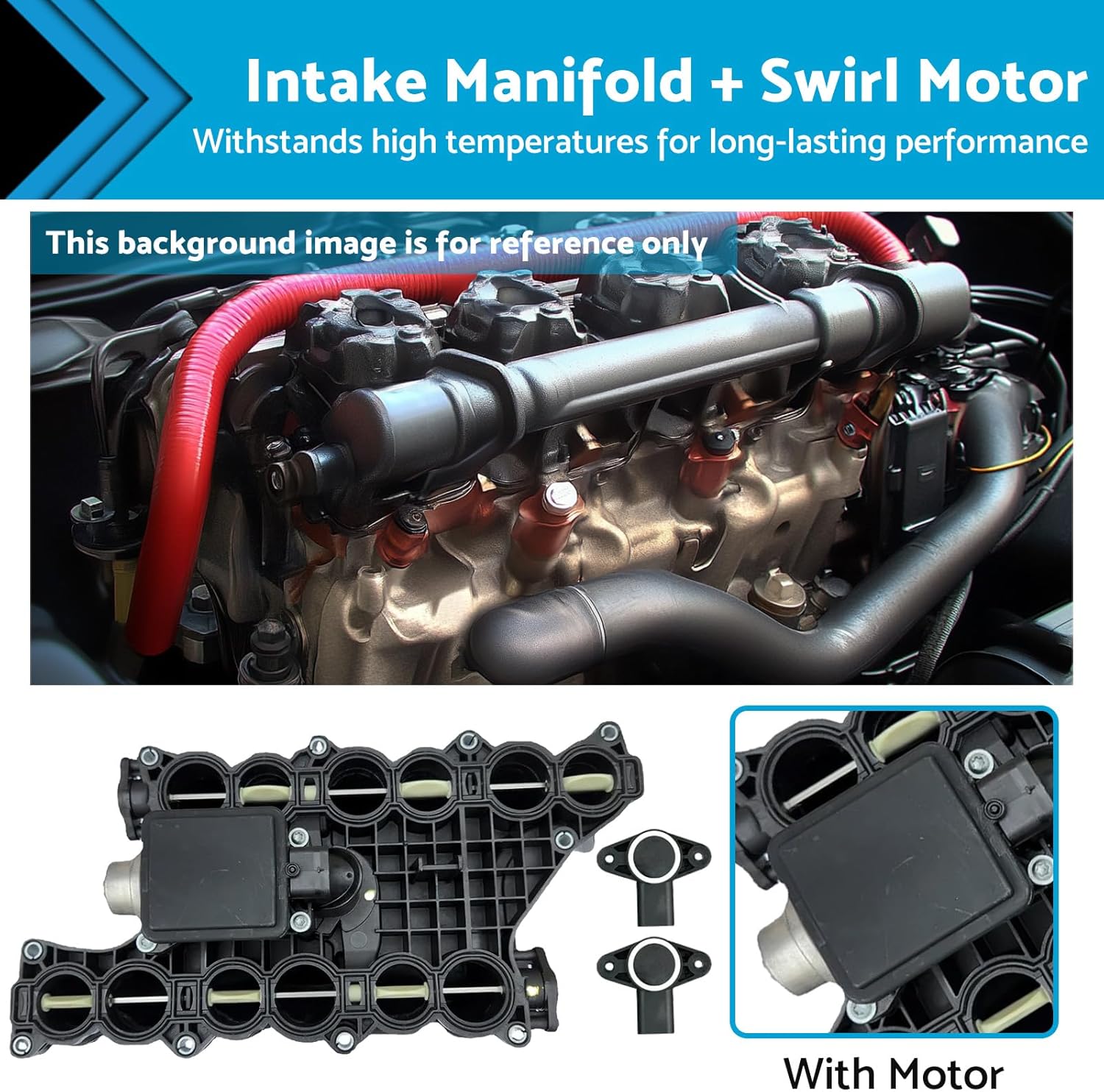 Intake Manifold & Swirl Motor Compatible with Jeep Grand Cherokee 2013-2020 Replaces 68211206AA