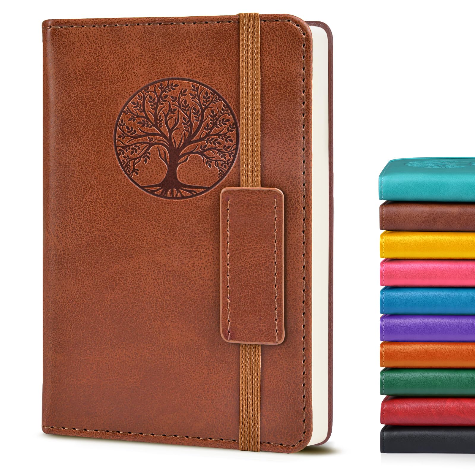 Biuwory Lined Pocket Journal Notebook for Women Men, A6 Leather Journal 140 Pages | Vintage Diary Notepad for Work - main product image