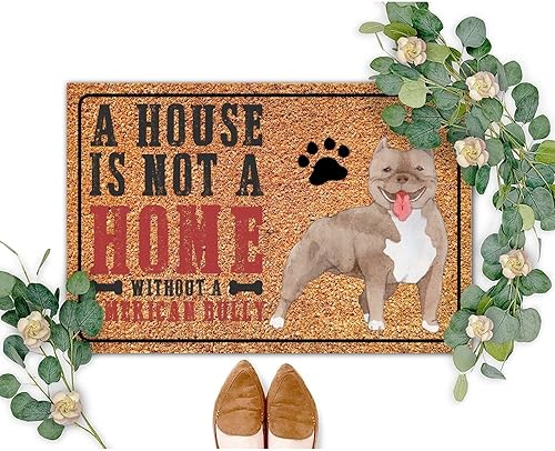 Miniatura 5 de A House is Not A Home Without A American Bully Coir - Tapete de bienvenida para perros, divertido y duradero, tapete antideslizante para puerta
