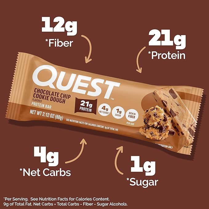 Quest Nutrition Barra Proteica Chocolate Chip Cookie Dough 20 Unidades miniatura 4