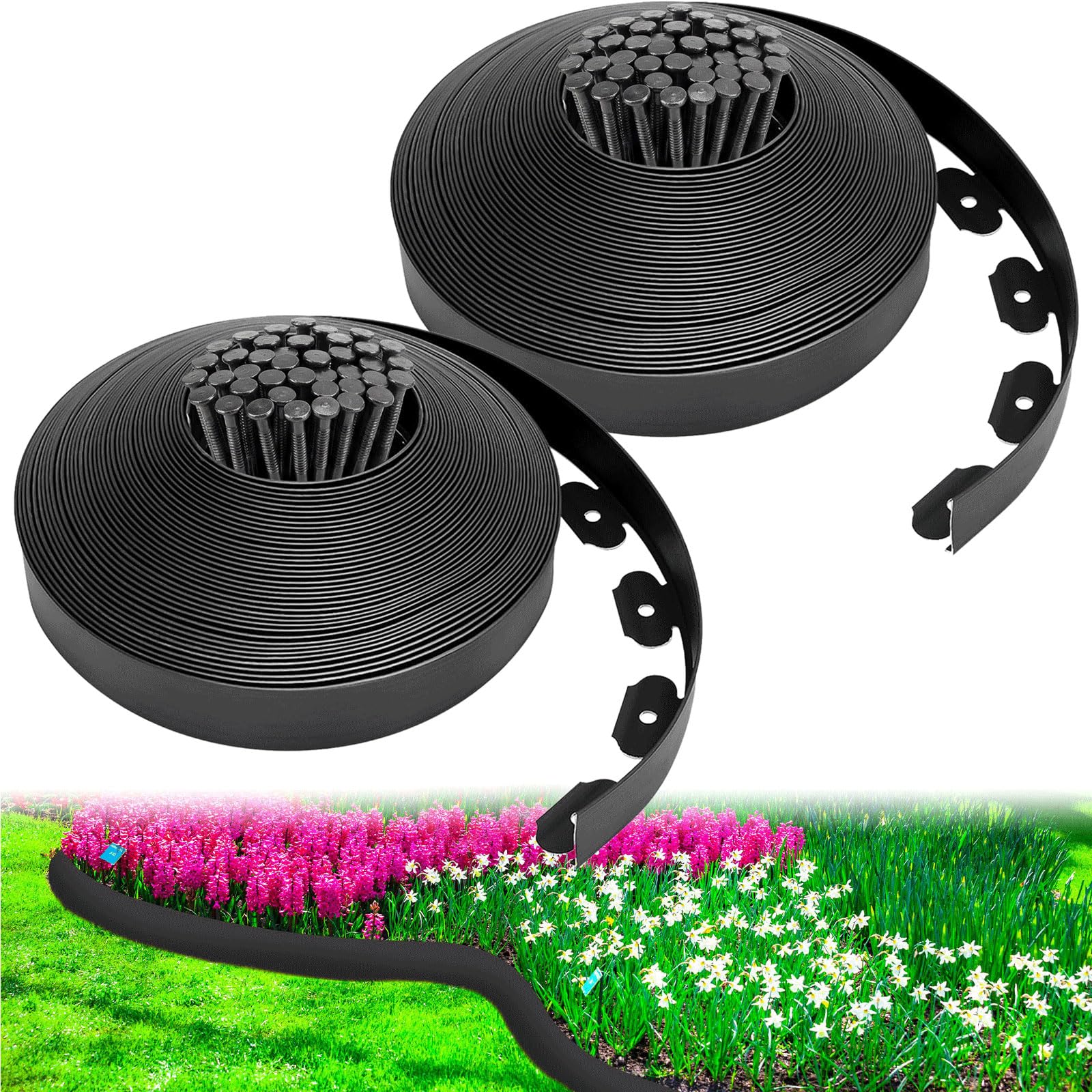 Sasylvia 2 Inch x 200 FT Landscape Edging Kit