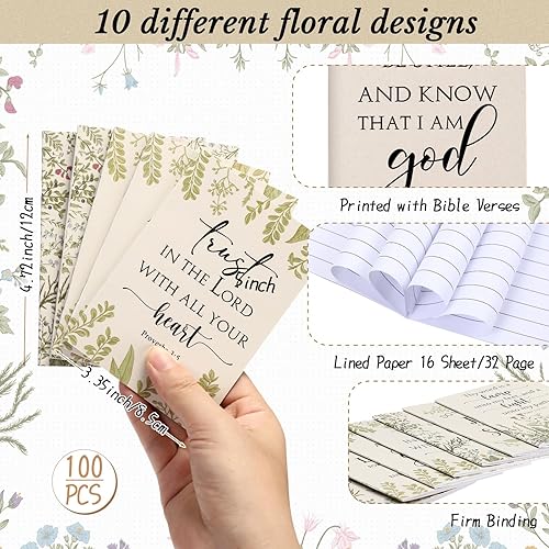 Vista 15 de Ctosree 200 cuadernos de oración con versículos de la Biblia, regalos cristianos para mujeres, mini bloc de notas religiosas inspiradoras a granel