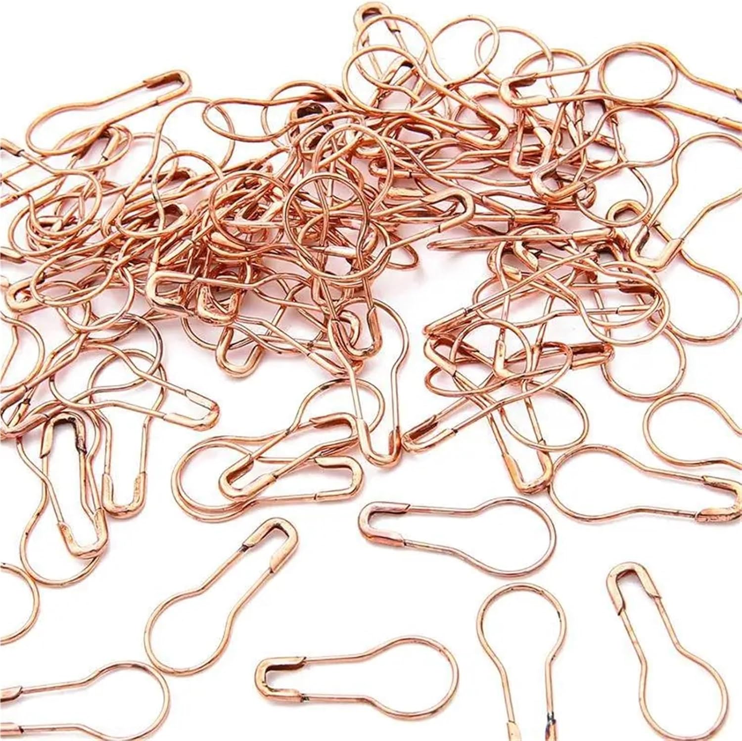 Safety Pins for Clothes 4000Pcs Metal Gourd Clips Pins Knitting Cross Stitch Marker Tag DIY Dressmaking Sewing(Rose Gold)