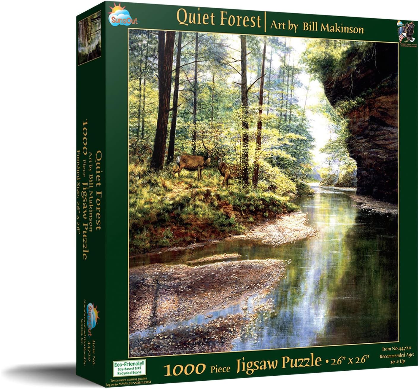 SUNSOUT INC - Quiet Forest - 1000 pc Jigsaw Puzzle by Artist: Bill Makinson - Finished Size 26" x 26" - MPN# 44720