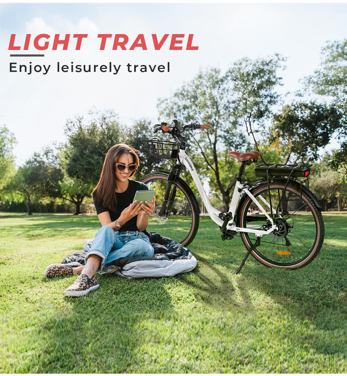 SAMEBIKE Electric Bike for Adults, 250W E-Bike with 80KM Range & 7-Speed Gears, IP54 Waterproof Design, 29" E-Mountain Bike for Commuting and Leisure (BLACK)