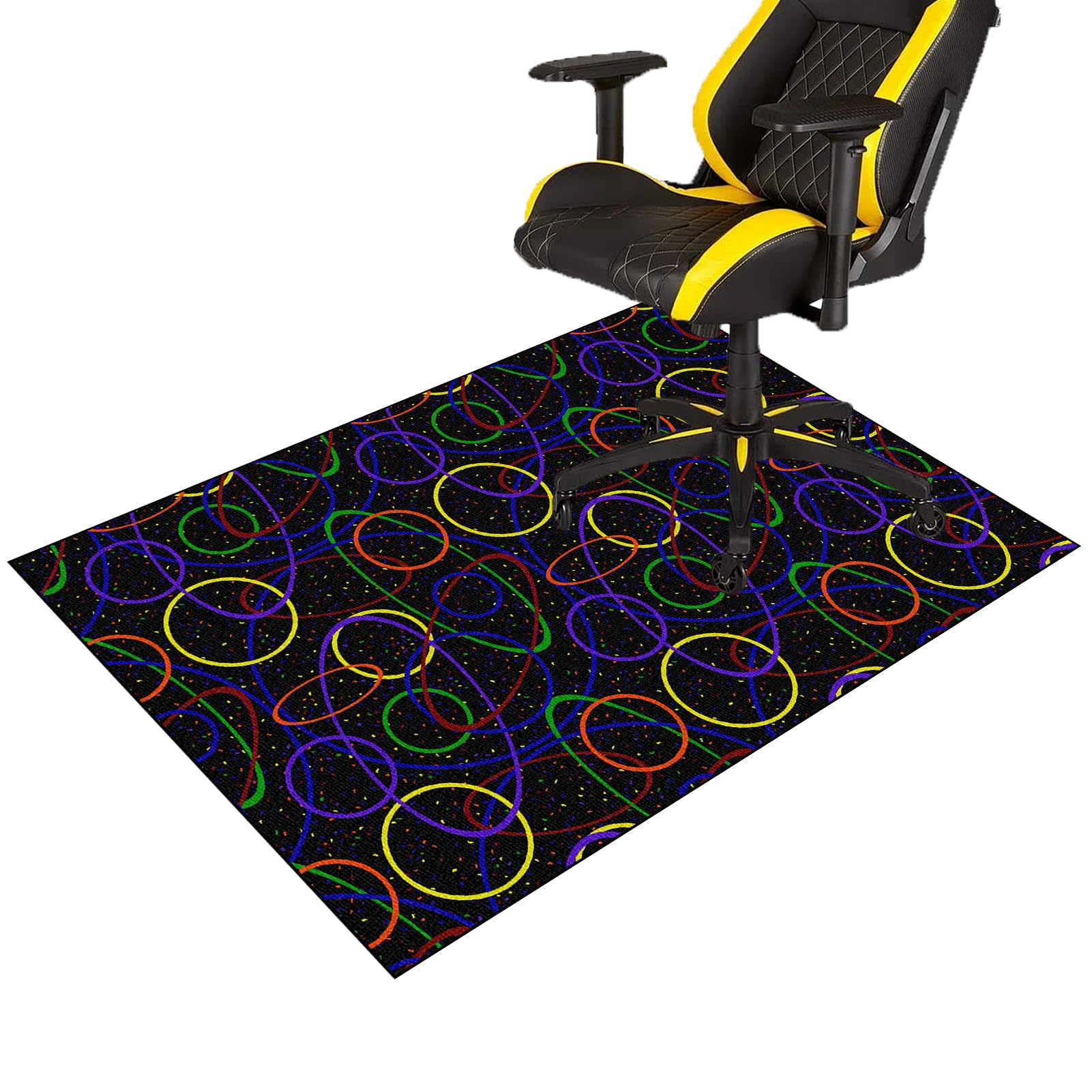 Gaming Chair Mat for Hardwood Floors Non-slip Computer Chair Mat Office Chair Mats for Carpeted Floor Low Pile Desk Chair Mat Gaming Rolling Chair Mat for Carpet Hard Floor Protector Mat 160 x 180 cm