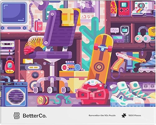 Miniatura 7 de BetterCo. Remember The 90's Puzzle, rompecabezas de azulejos para artes y manualidades, juguete de recreación para niños y adultos, decoración de