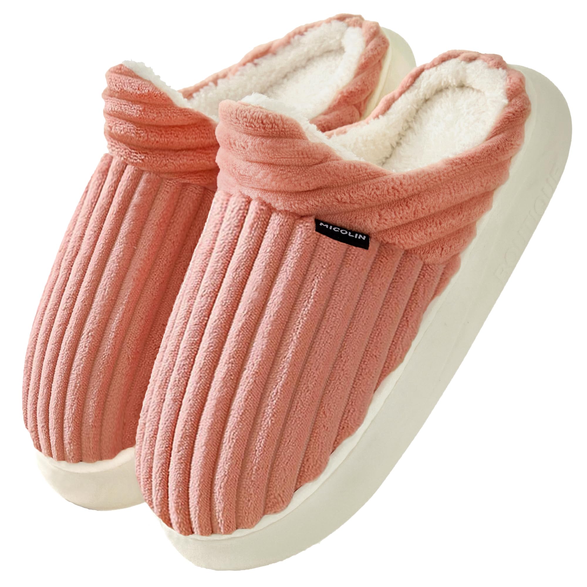 Donpapa Pantofole Donna Invernali Calde Ciabatte Casa in Memory Foam | Velluto Coste, Fodera in Peluche, Morbide & Comode Slippers, Antiscivolo, Interno e Esterno