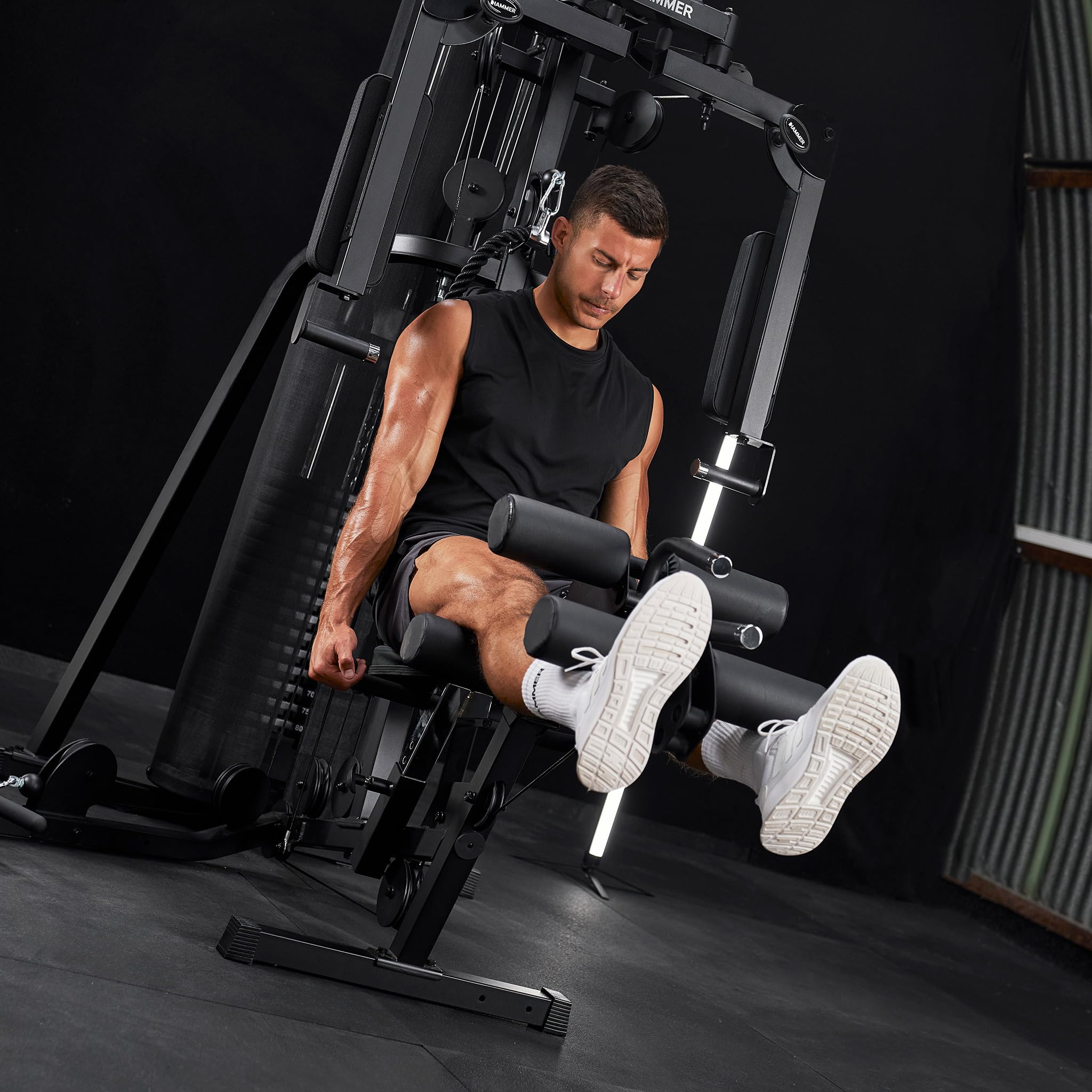 HAMMER Finnlo Kraftstation Autark 1500, Multigym, inkl. Zubehör, Fitnessstation für Zuhause, über 30 Übungen Trainingsstation Kraftstation für Zuhause