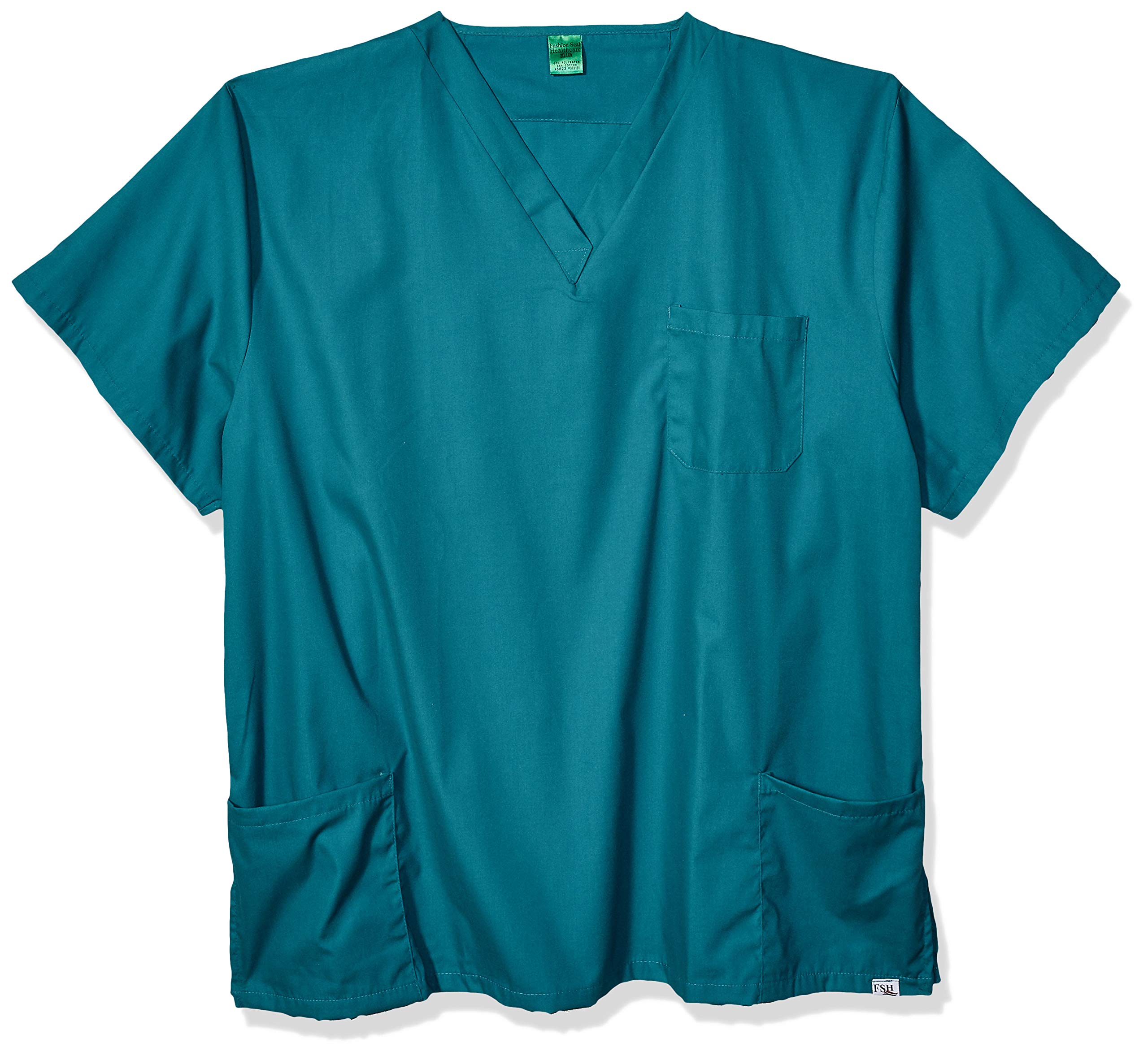 Fashion Seal Healthcare mens Uni Peacock Simply Soft 3Pkt Scrub Shirt Medical Scrubs Shirt