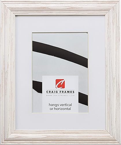 Craig Frames Wiltshire 440, 22 x 28 pulgadas, marco de fotos blanqueado mate para mostrar una foto de 18 x 24 pulgadas