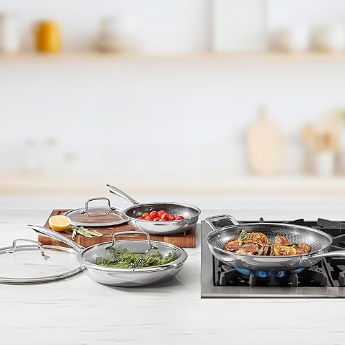 Miniatura 2 de Cuisinart, FusionElite+ FTPS22-6 - Juego de sartenes antiadherentes de tres capas de acero inoxidable de 6 piezas