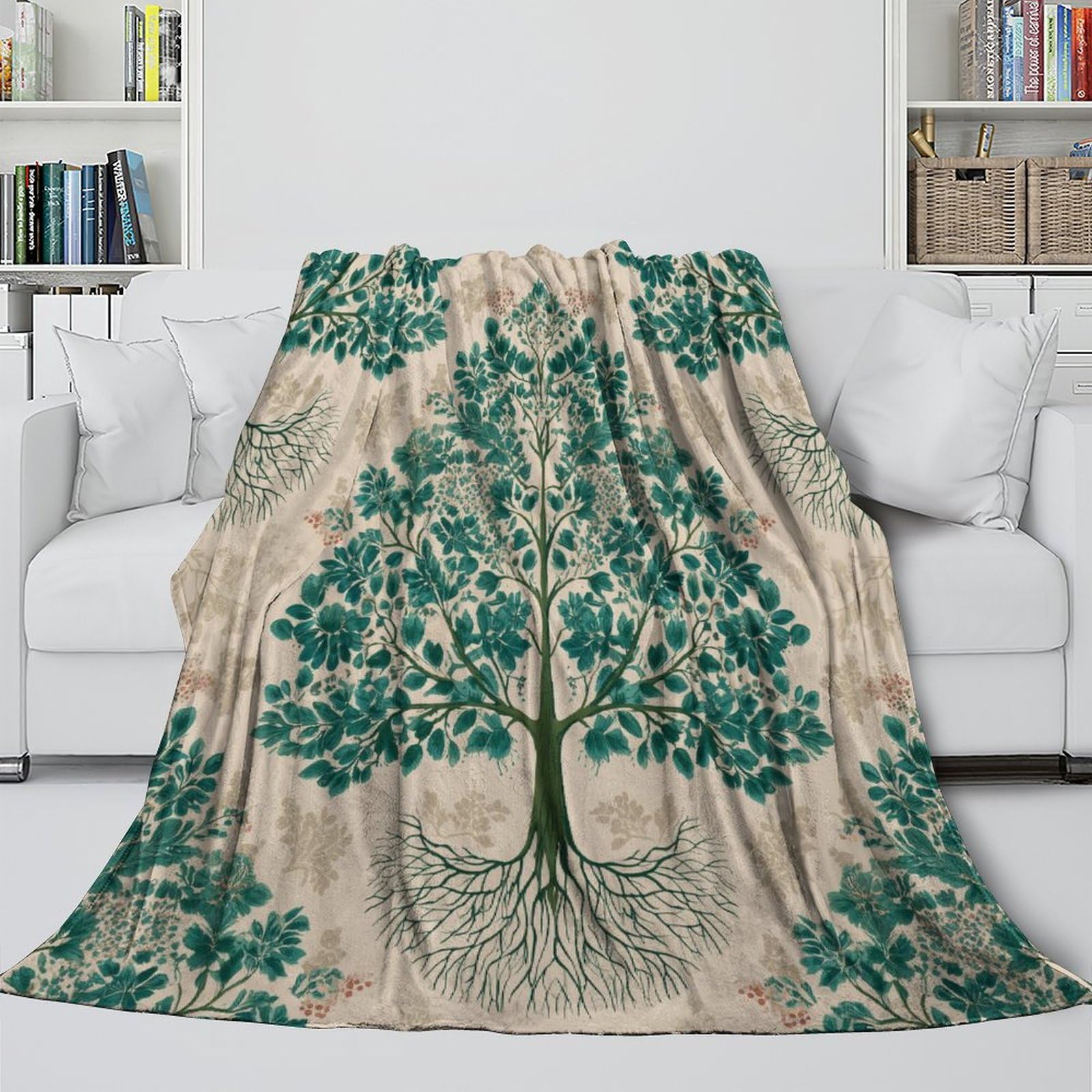 Tree Roots, Stile Medievale Manta Estampada 3D Colcha De Diseño Ropa De Cama De Microfibra Suave Y Cálida Sofá Ropa De Cama 80x90inch(200x230cm)