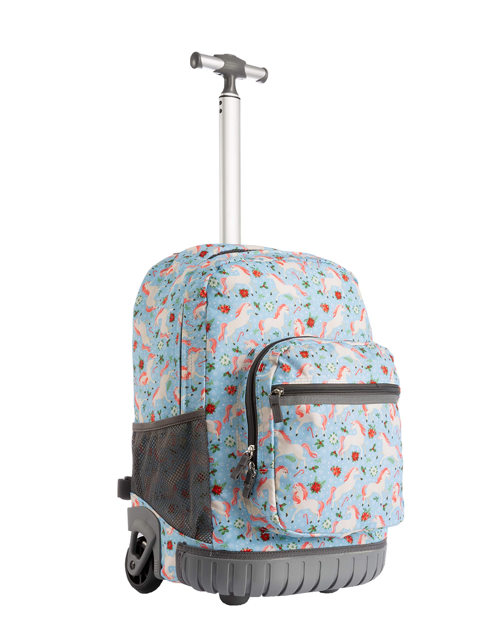 Seanshow Kids Wheeled Backpack Laptop Rolling Backpack for Schooling & Travel, 18 inch