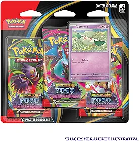 Pokémon TCG, Blister triplo Cottonee me02 fogo Fantasmagórico