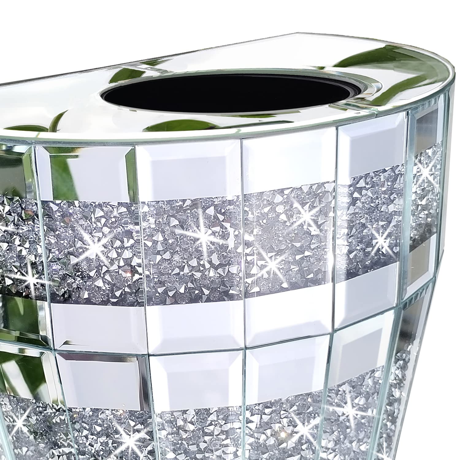 XIHACTY Flower Vase Crushed Diamond Hanging Planter, Can Hold Waterï¼ŒSuitable for Fresh Cut Flowers, Artificial Plants, Artificial Flowers, Gorgeous Silver Decorative Mirror Vase for Home Decor.
