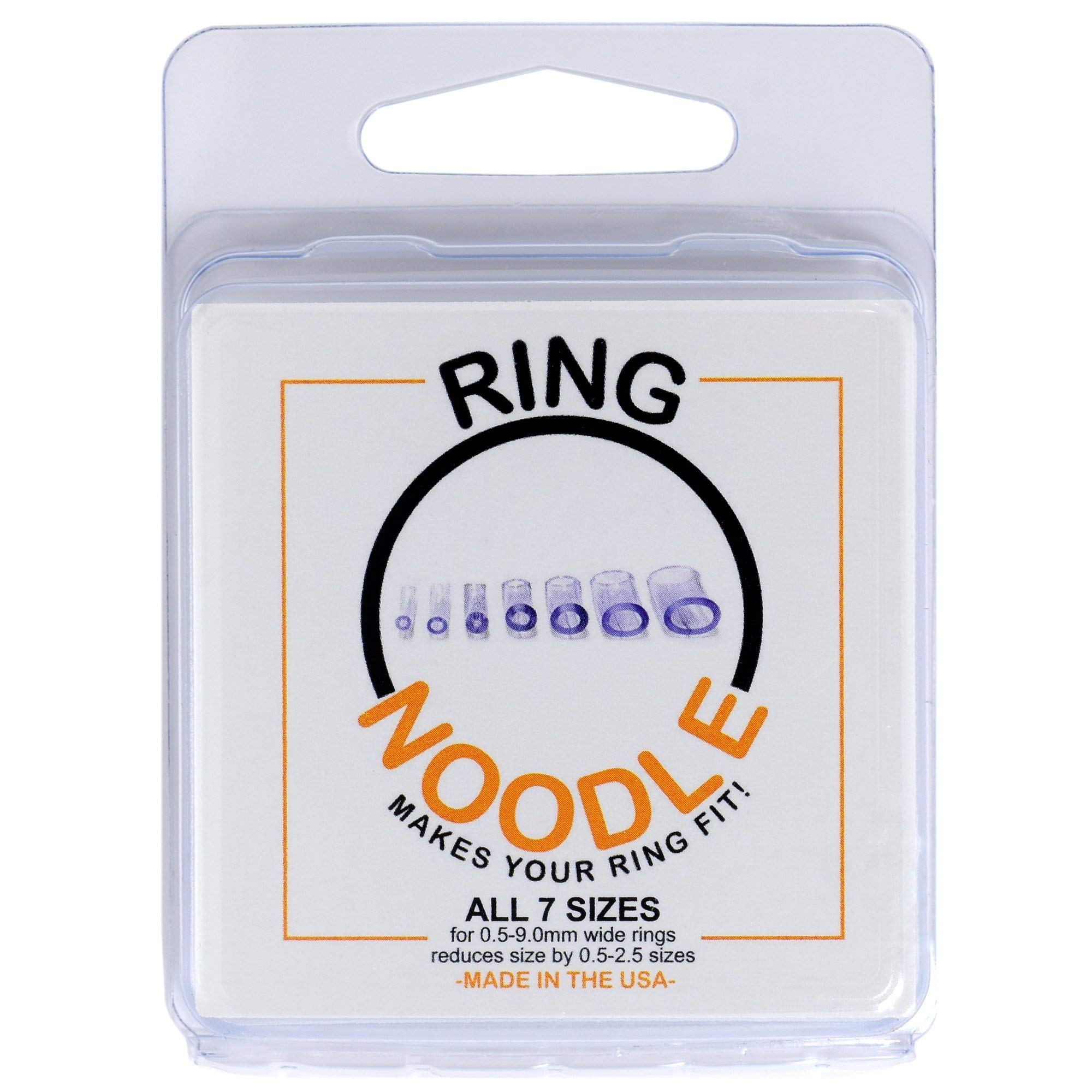 RING NOODLE Ring Guard/Ring Size Adjuster for Thin and Wide Rings - 7 pack (1 of each size) Fits rings 0.5mm to 9.0mm wide - by Ring Size Reducers