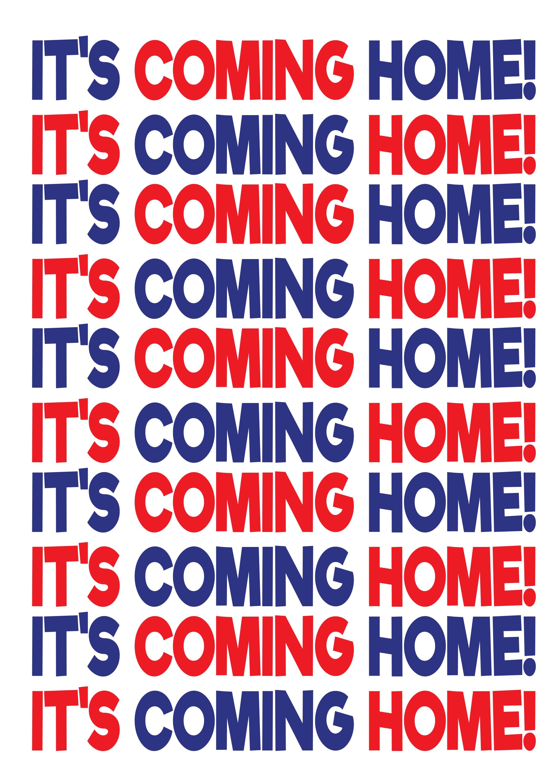 England Its Coming Home Red And Blue Bunting England 2024 (10 Meters)