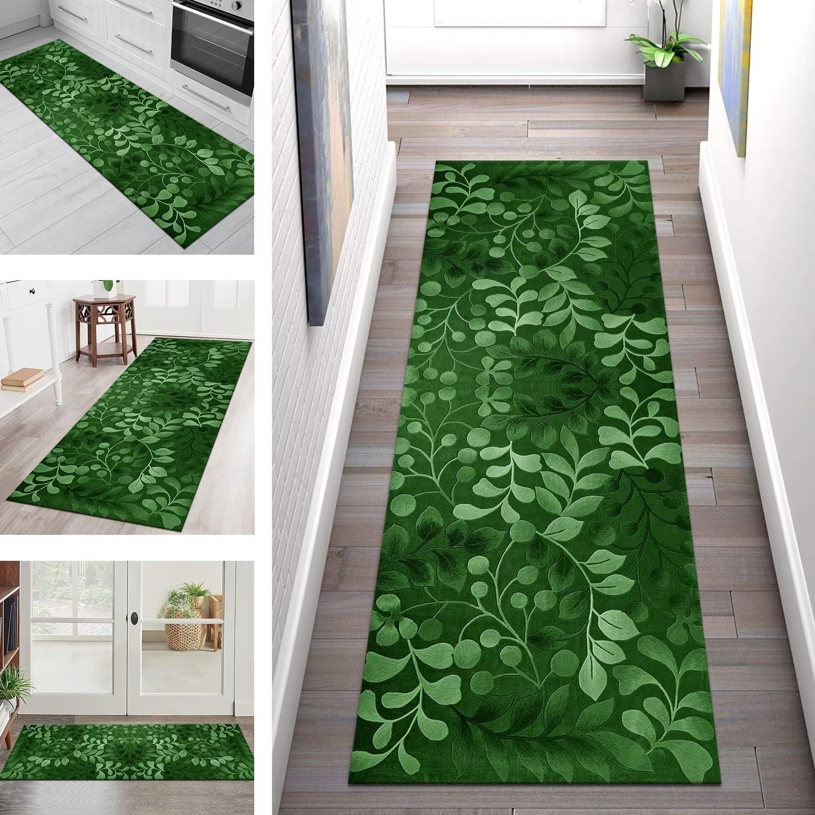 Produktbild von XSIVOD Flauschig Hochflor Teppich Dunkelgrün, Waschbarer Teppich 120x160 Wohnzimmer Anti Rutsch Extra Große Teppiche Schlafzimmer Weich Moderne Teppiche Matte Teppichen Für Kinderzimmer