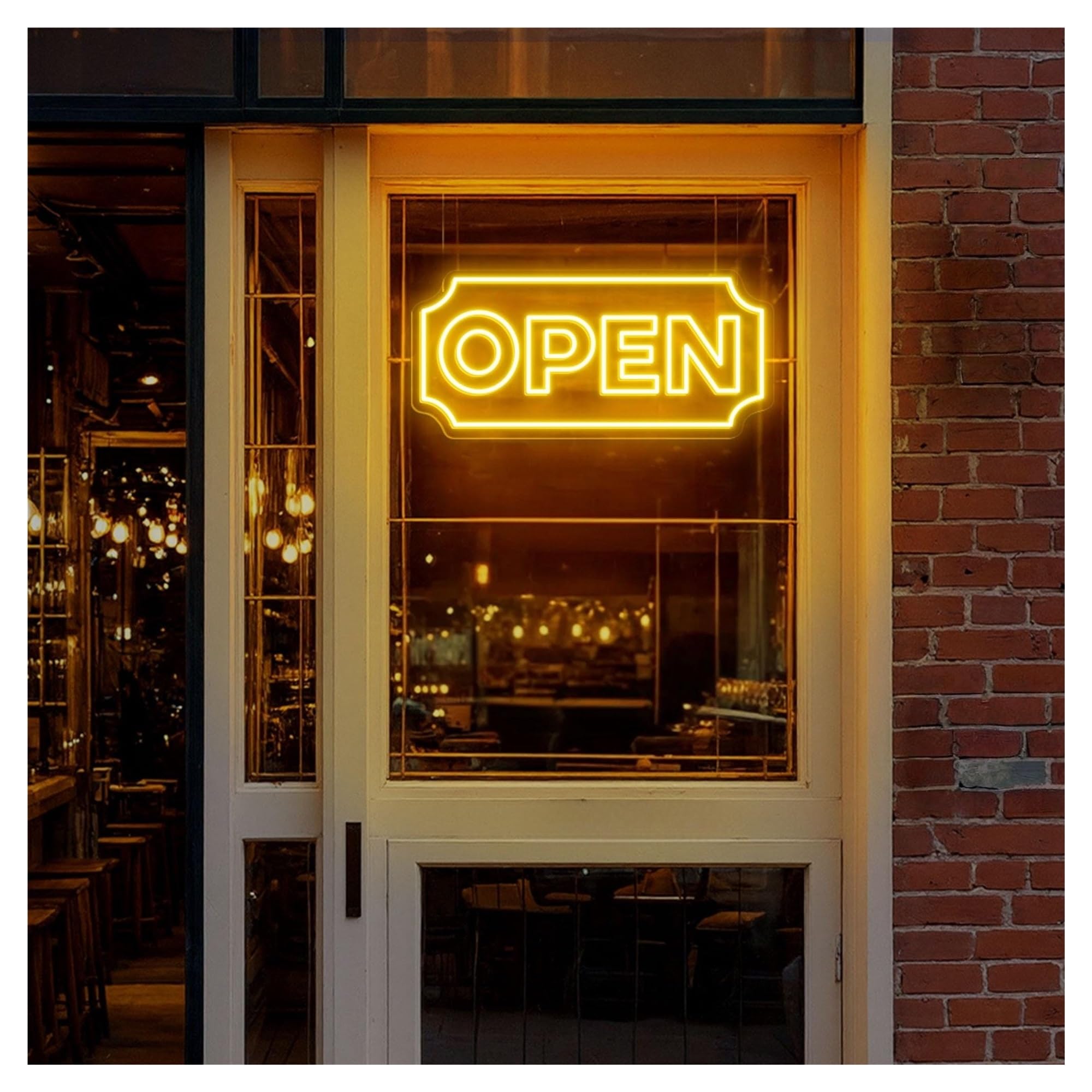 RONGCH Hanging Art Neon Signs Open Neon Sign, Suitable for Store Window Decor with Brightness Adjustable 20cmx42cm(D)