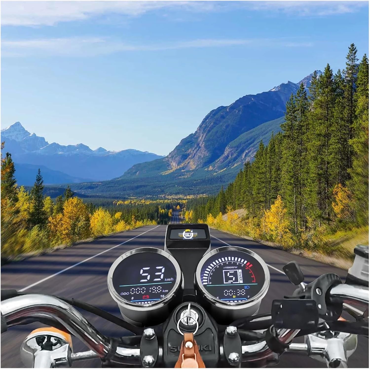 Motorcycle Speedometer Gauge Tachometer Motorcycle Universal for GN 125 Digital Moto Dashboard MPH Km/h Gear Indicator Odometer Gauge