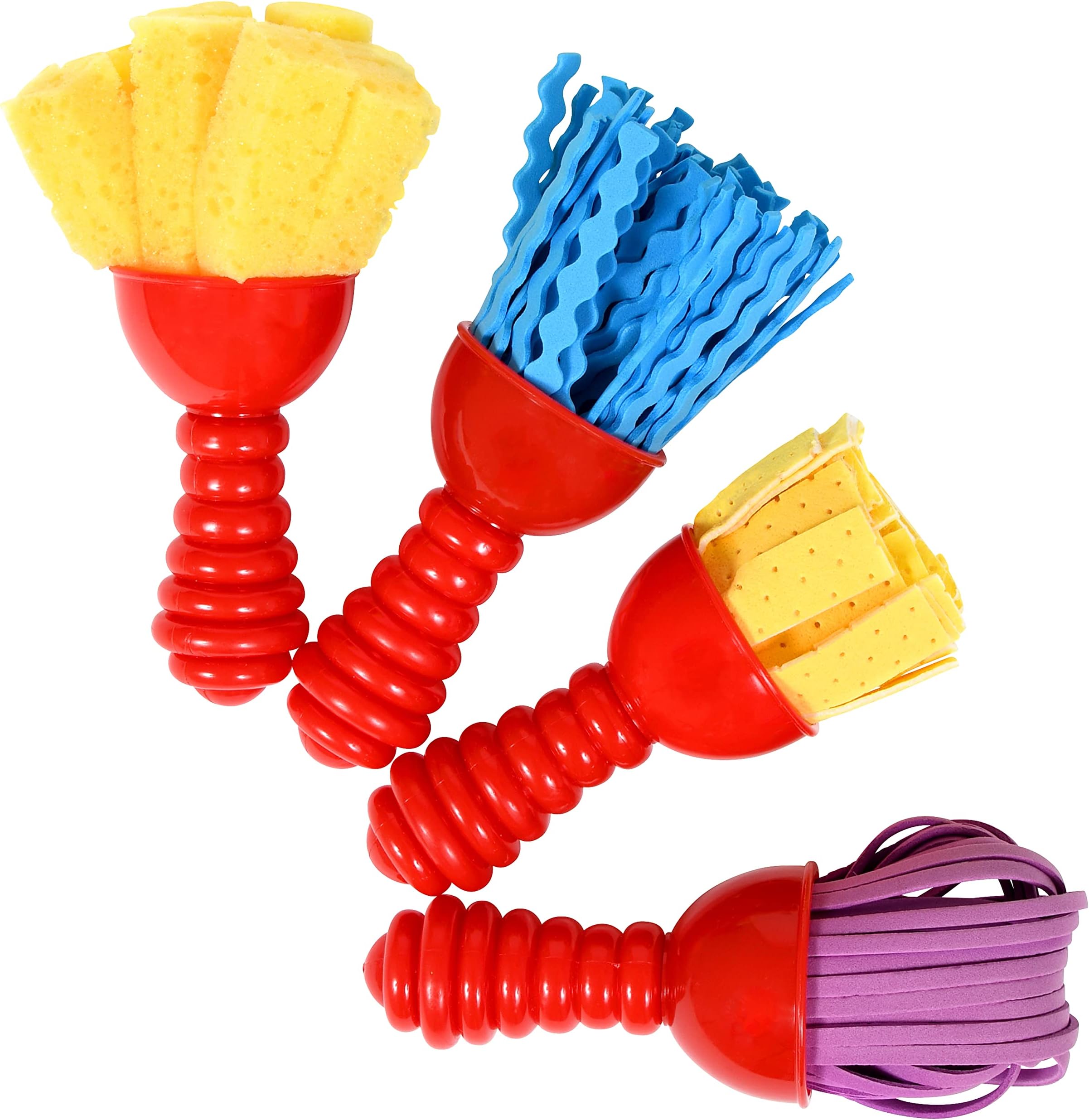 Textured Art Tools - Set of 4 - Jumbo Paint Brushes for Toddlers and Kids - Set 2 - DIY Patterns and Effects, Plastic, Multicolor