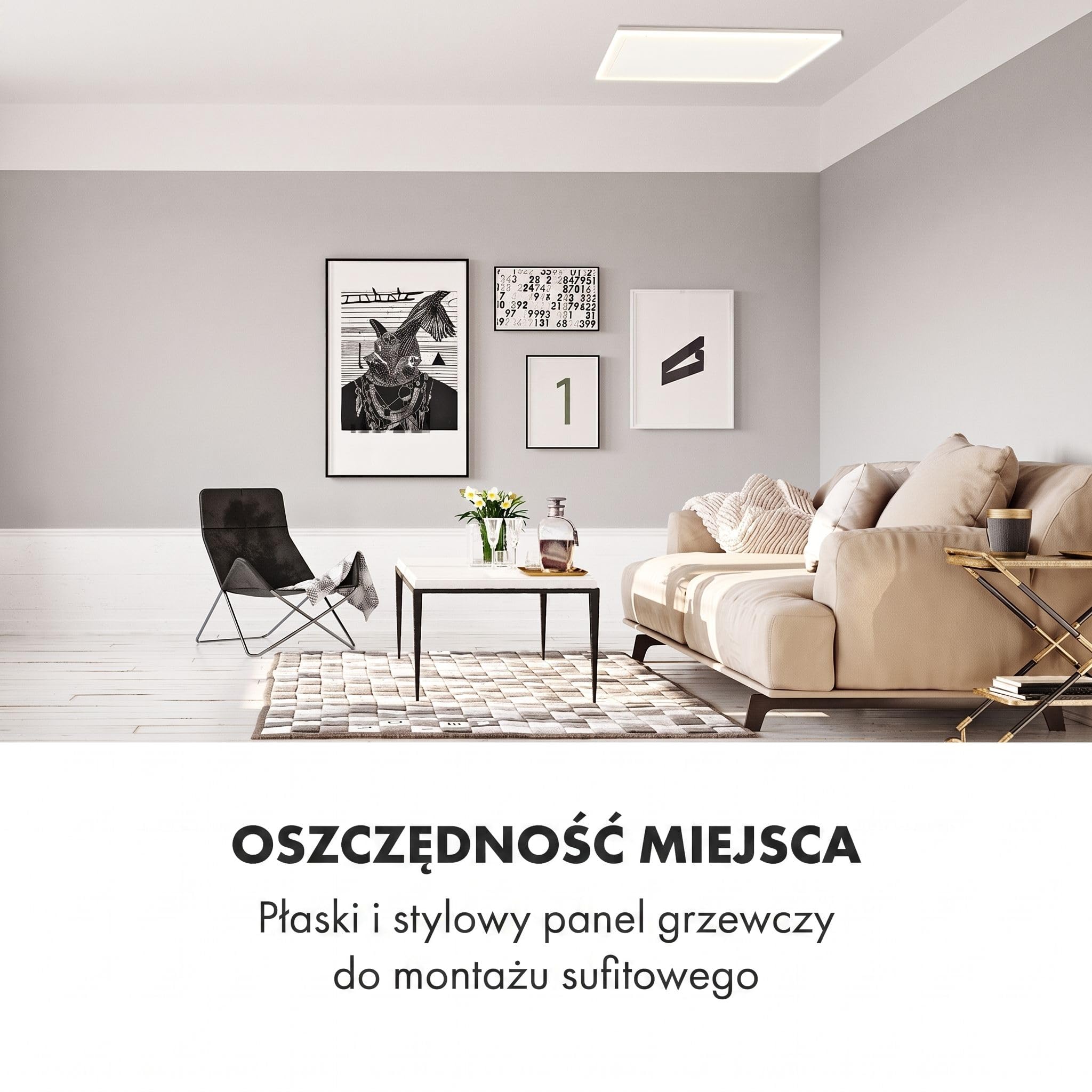 Klarstein Ogrzewanie na podczerwień, Ogrzewanie z termostatem, Grzejnik z wykrywaniem otwartego okna i pilotem, Bez CO2, do montażu sufitowego, IP52, 600 W