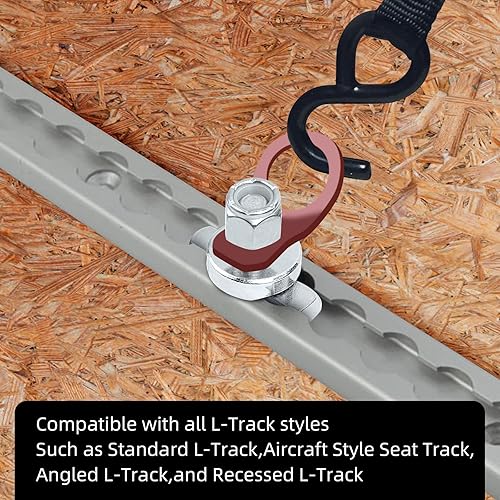 Miniatura 6 de PALOZO L-Track - Tuerca roscada de doble orejeta para atar hacia abajo, utilizada con rieles de riel en L para control de carga de caja de camión o