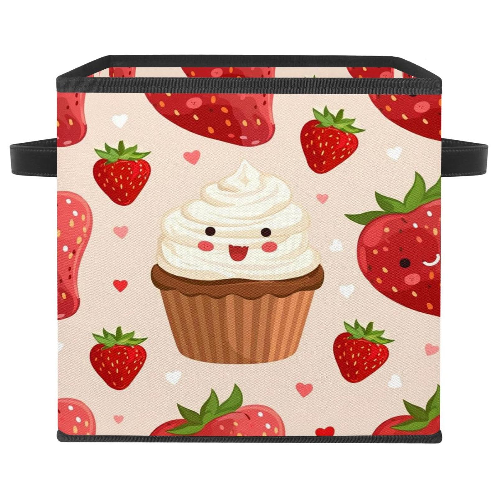 Boîte de rangement cupcake fraise pour éliminer le désordre des vêtements