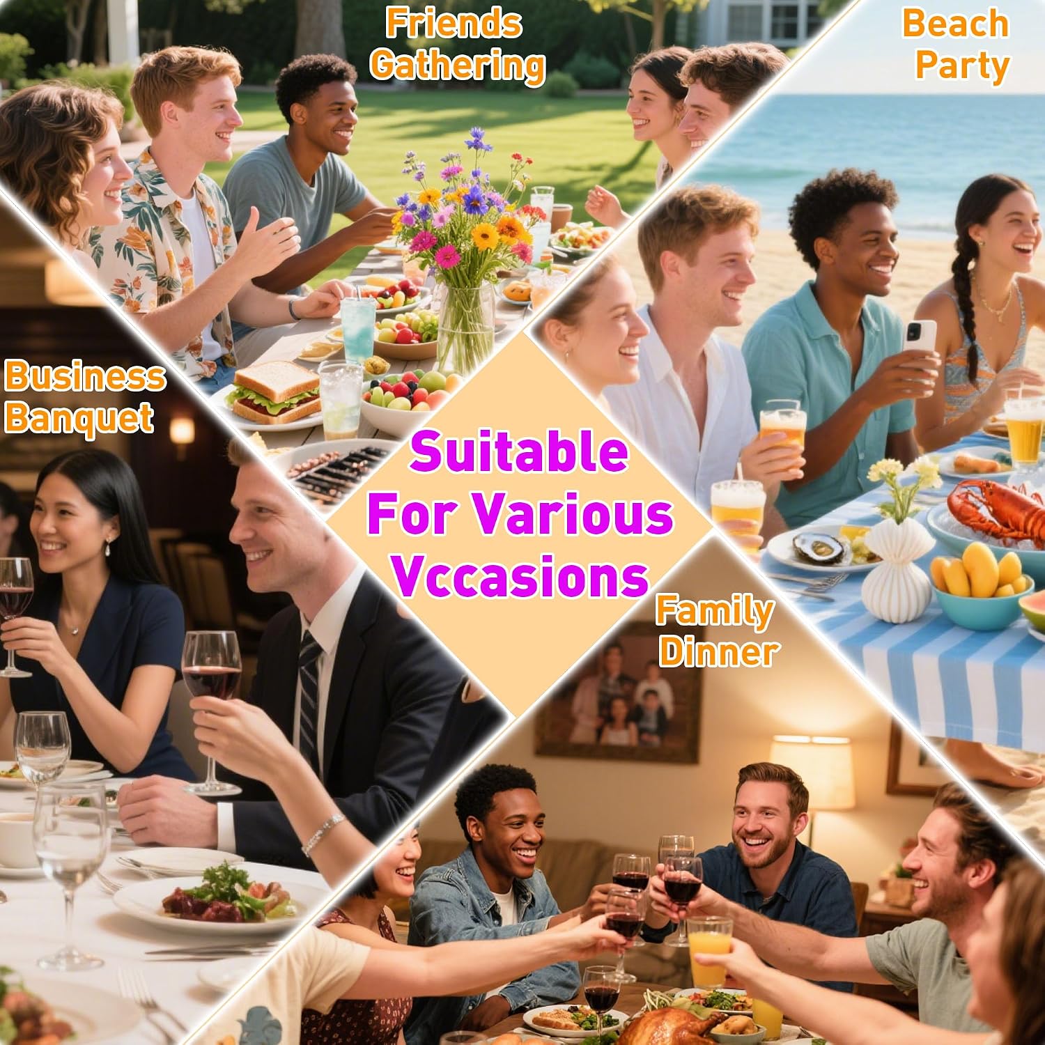 Oval Silicone Placemats Set of 4, Heat Resistant Non-Slip Waterproof Table Mats, Ultra-Thin Translucent Easy Clean Dining Mats for Home & Kids, 17"x12", White