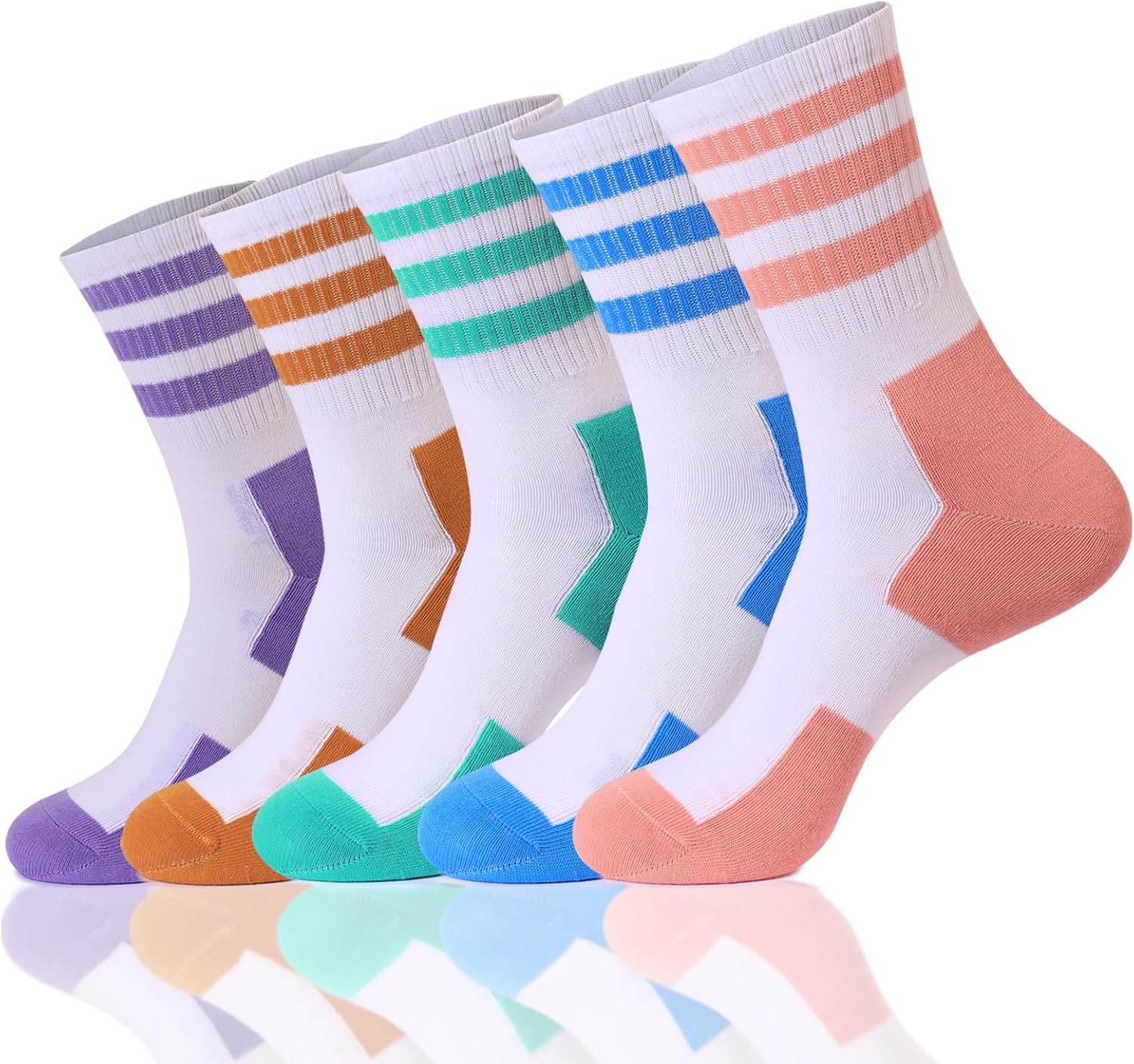 ストライプソックス チューブソックス レトロスタイル カラフル クルー ファニーソックス