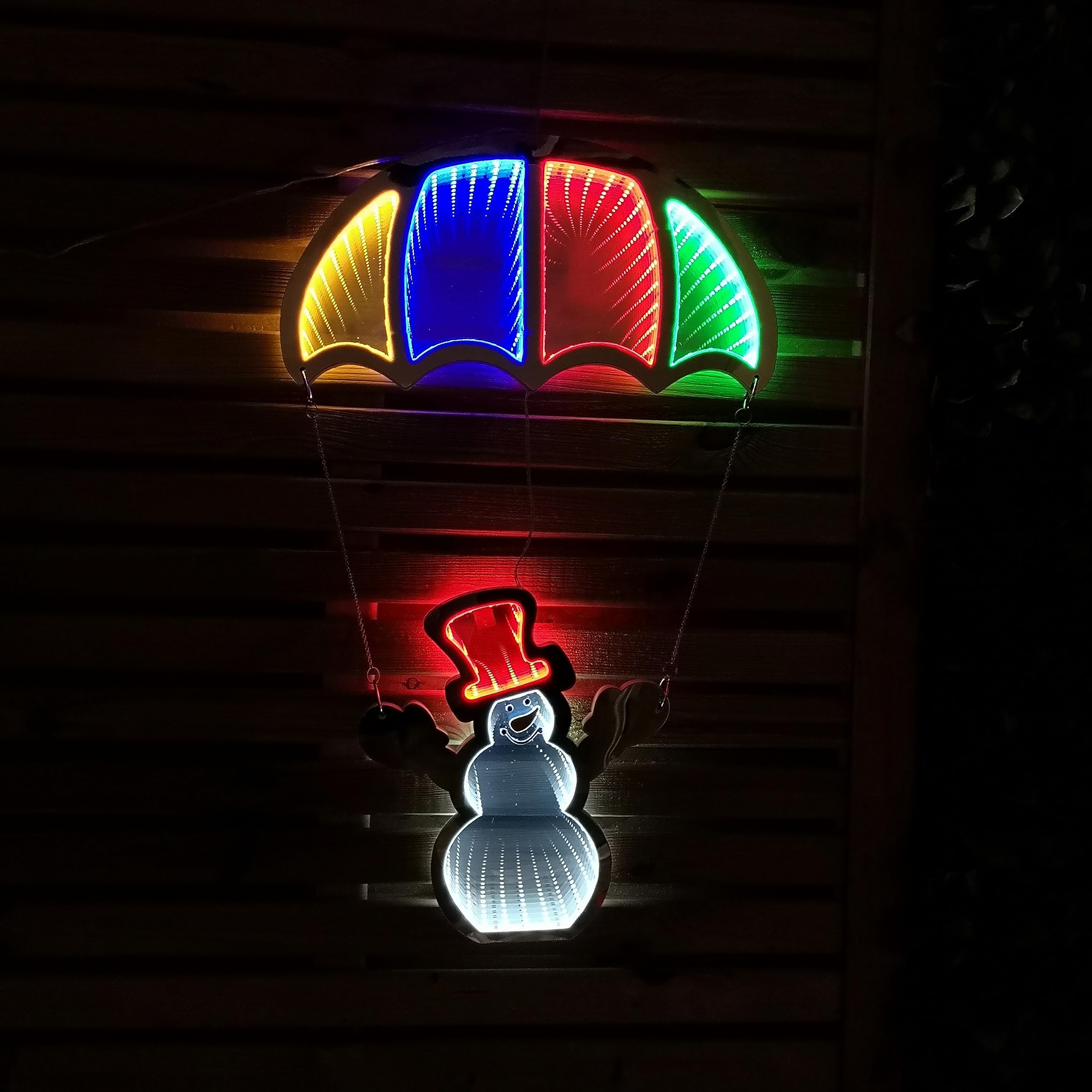 Samuel Alexander Led Infinity Hanging Parachute Snowman Christmas Decoration 60Cm