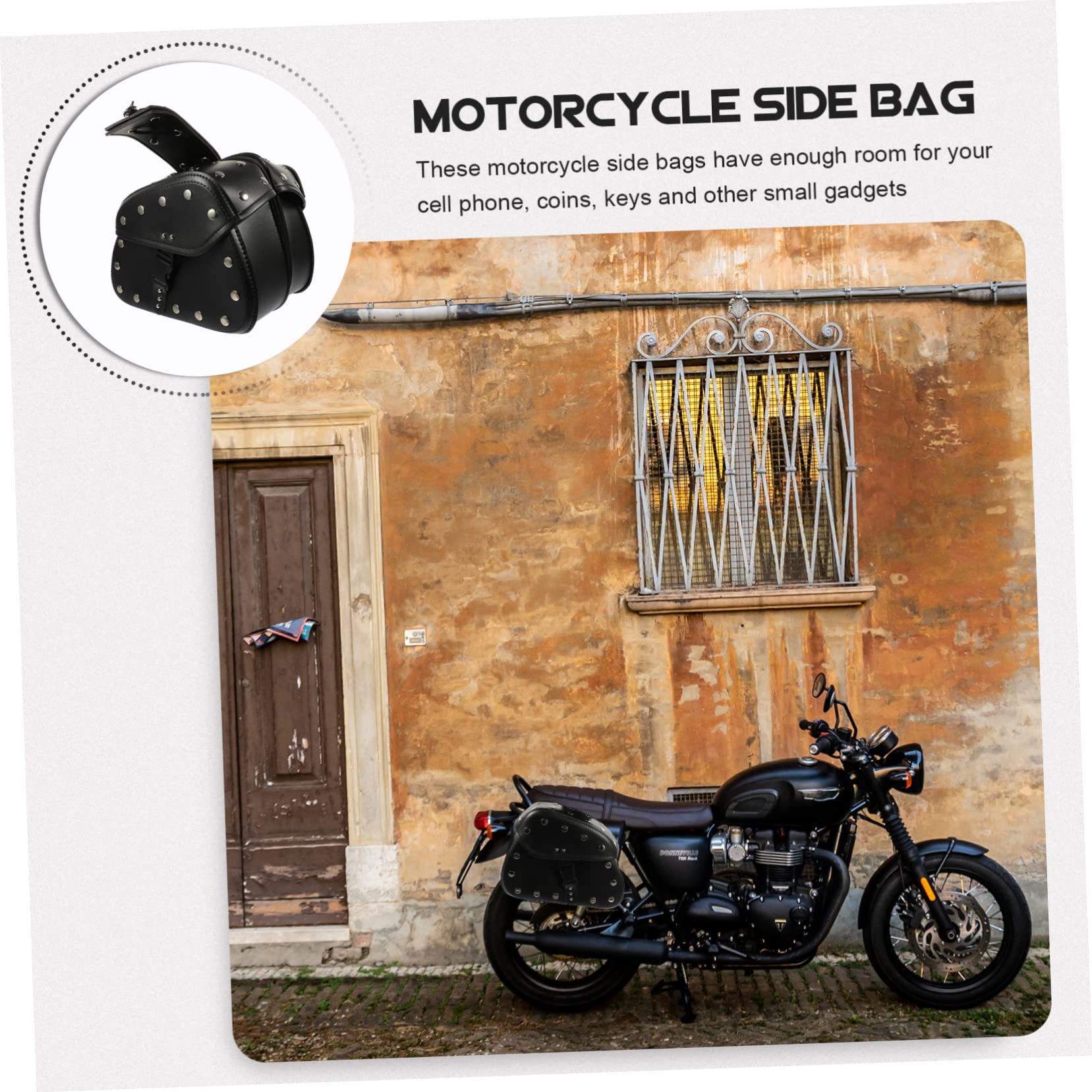 SOLUSTRE 2pezzi Borse Laterali Pu Faux Per Capacità Ampia Per Strumenti e Accessori Per Sportive e Viaggi Lunghi