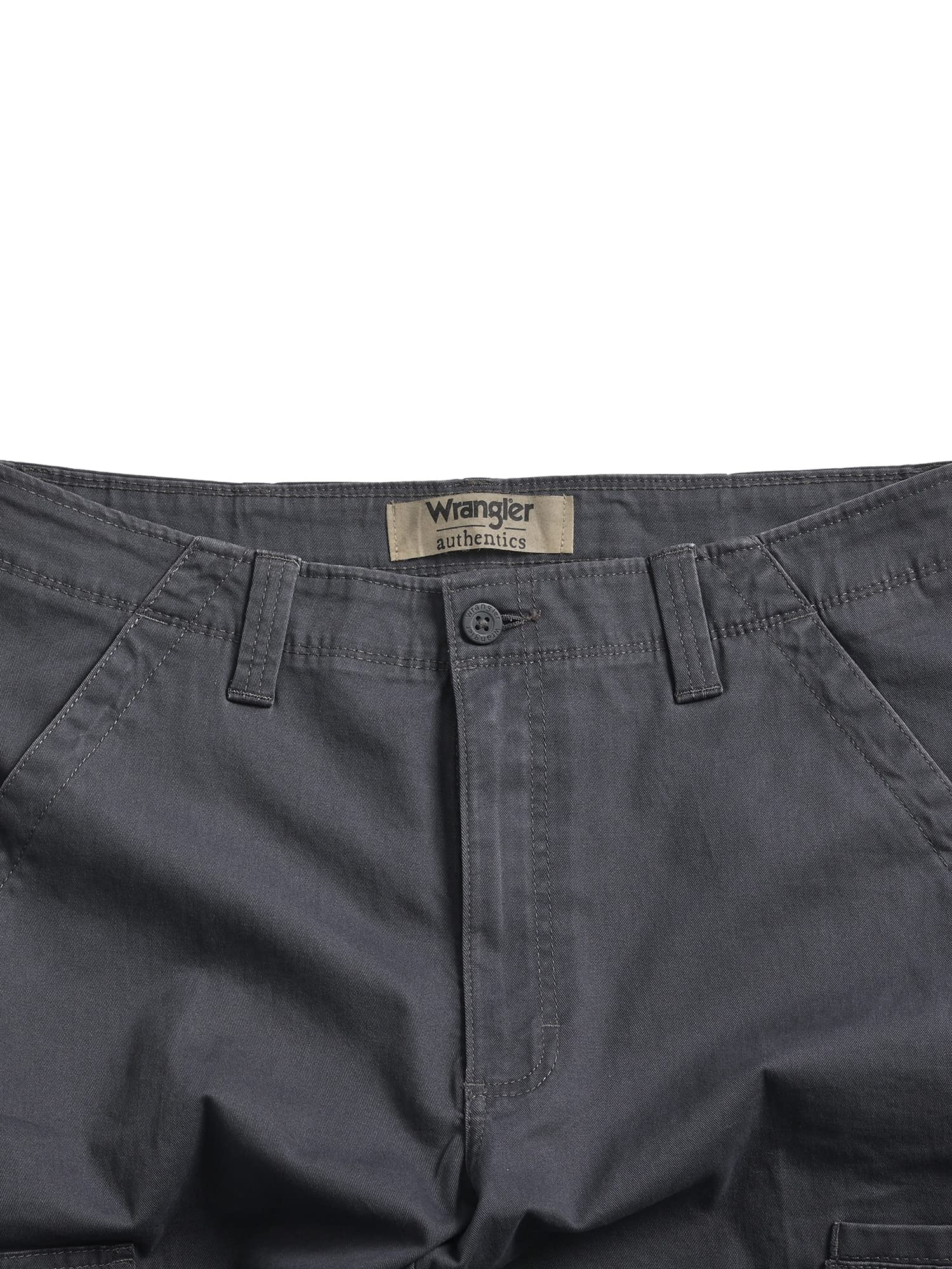 Wrangler Authentics Men's Big & Tall Classic Relaxed Fit Stretch Cargo Short, Grain Twill, 33W