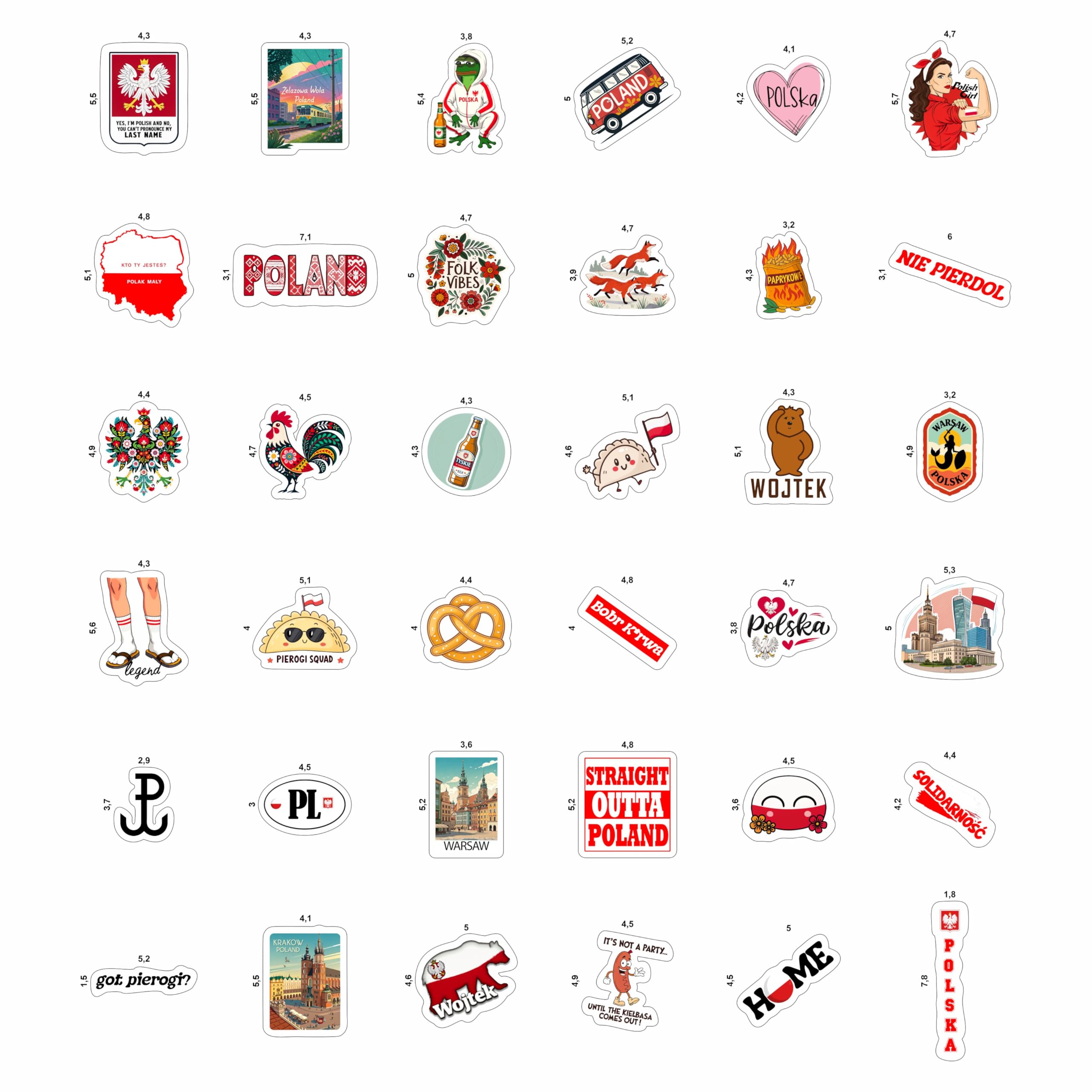 100Pcs Poland Stickers for Luggage, for Water Bottle, Polish Flag Stickers Small- Poland Party Supplies, Polish Gifts - Gift for Women & Men