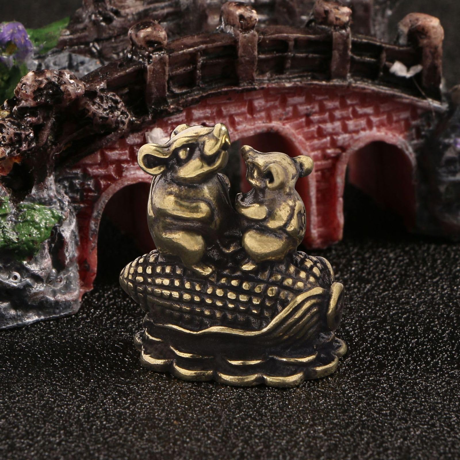 NBKLSWSUI Handmade Bronze Mouse Statue Sculpture Figurine Sculture For Living Room Home Office Desk Bedroom