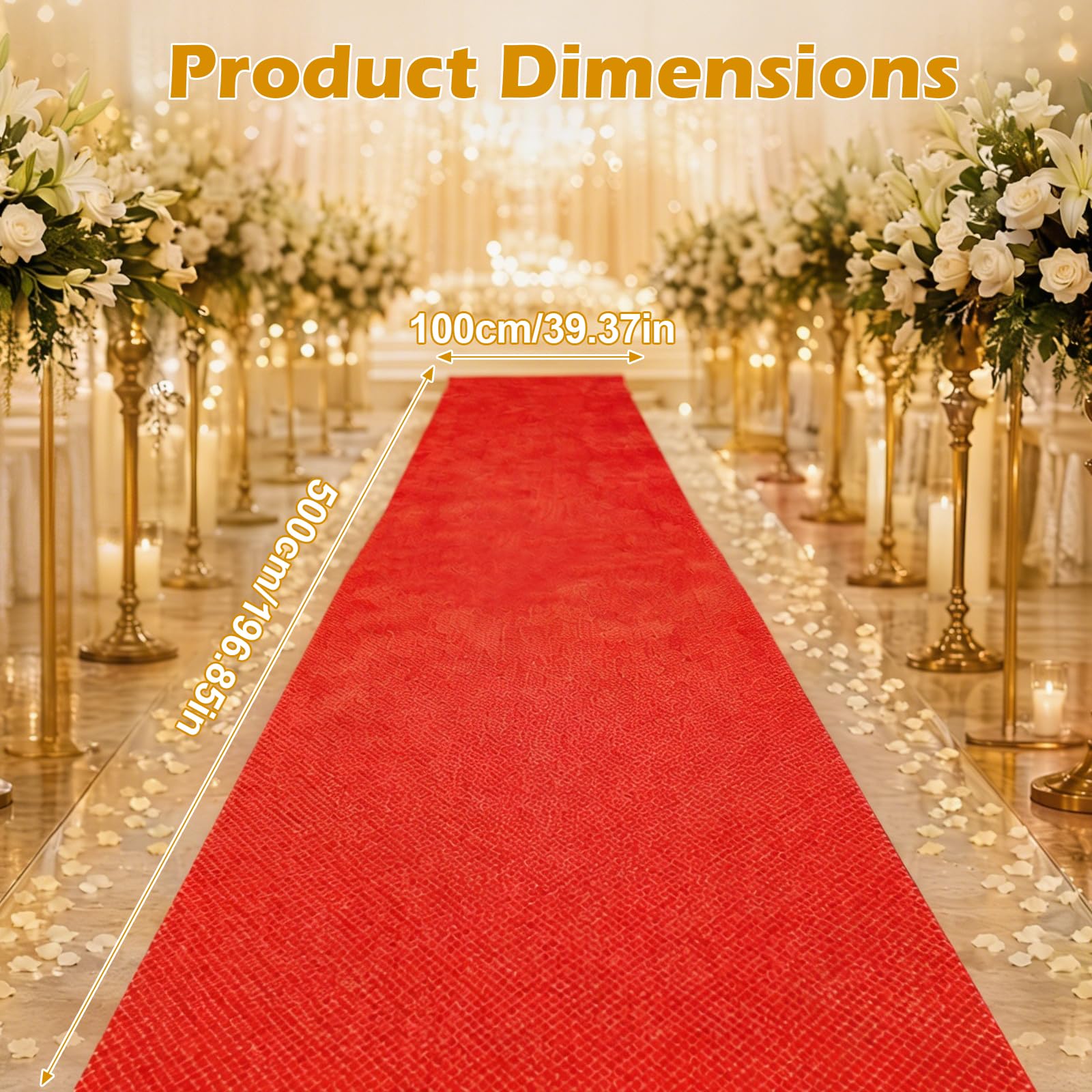 Tappeto rosso VIP Läufer Red Carpet, tappeto per matrimonio, evento, tappeto per ricevimento, tappeto antiscivolo, per matrimoni, Natale, Ringraziamento, accessorio per esterni, matrimoni