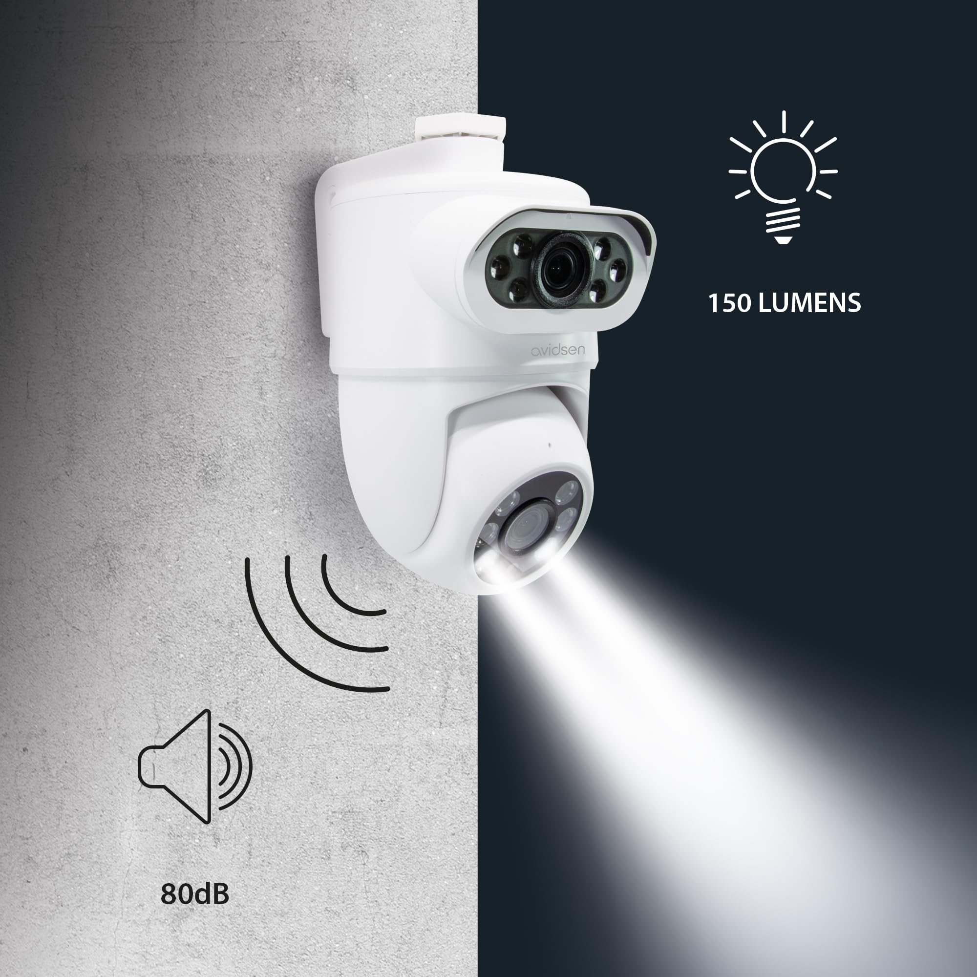 Avidsen HomeCam Dual PTZ Caméra Extérieure 2K Double Objectif