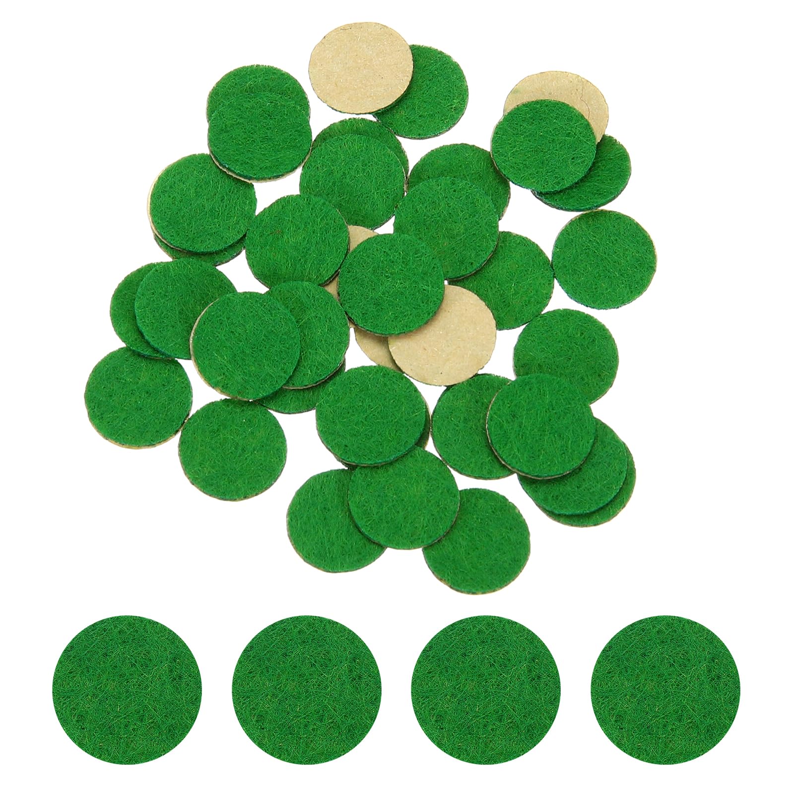 HARFINGTON 48pcs Adhesive Felt Circles 15mm 0.59" Green