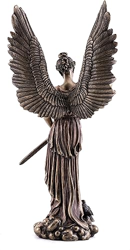 Miniatura 3 de Top Collection Estatua del ángel de la paz con espada, escultura de la dama de Fátima en bronce fundido en frío de primera calidad, figura