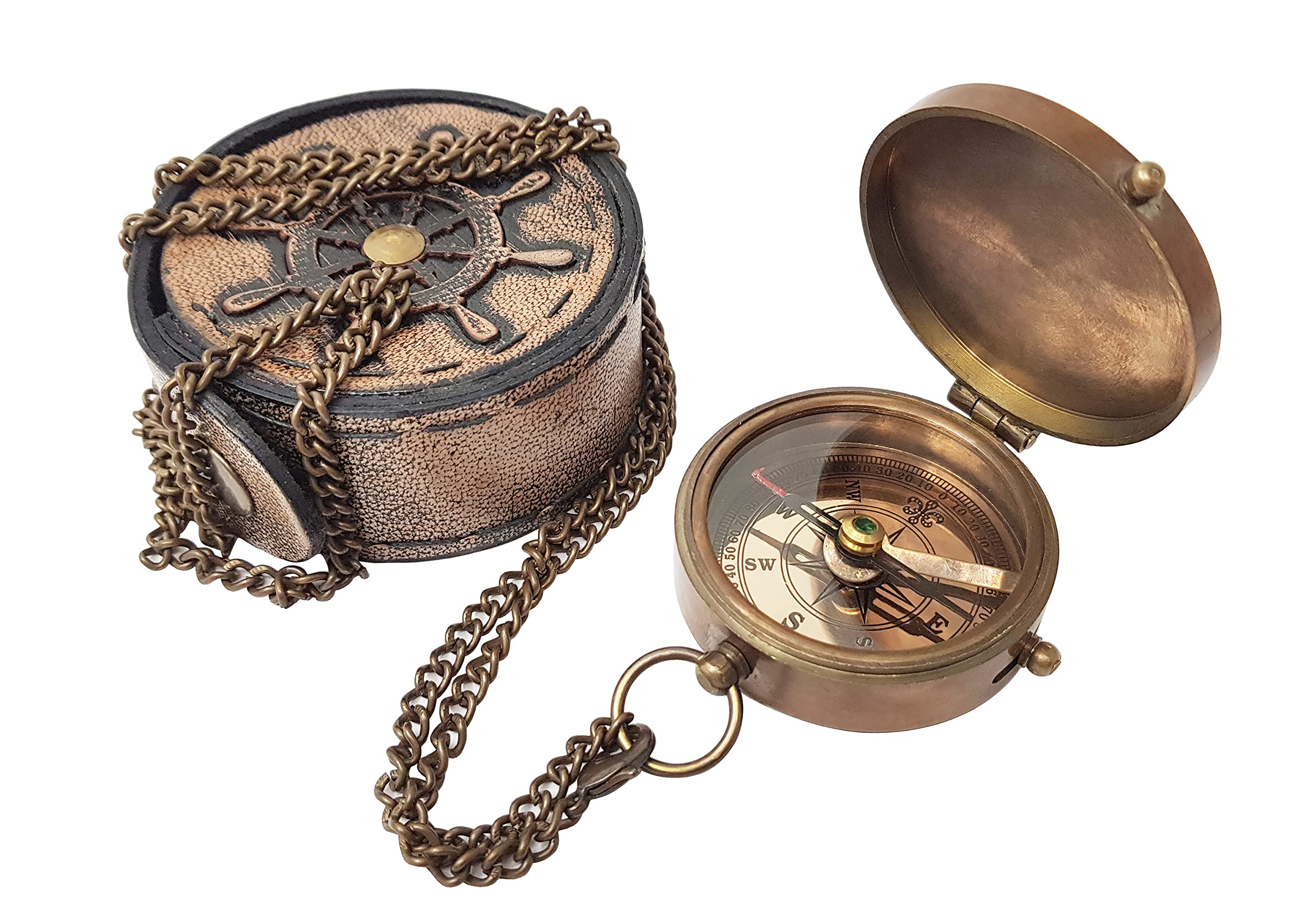 Hanzla Collection - Be Strong and Courageous Engraved Compass, Confirmation Gift Ideas, Baptism Gifts