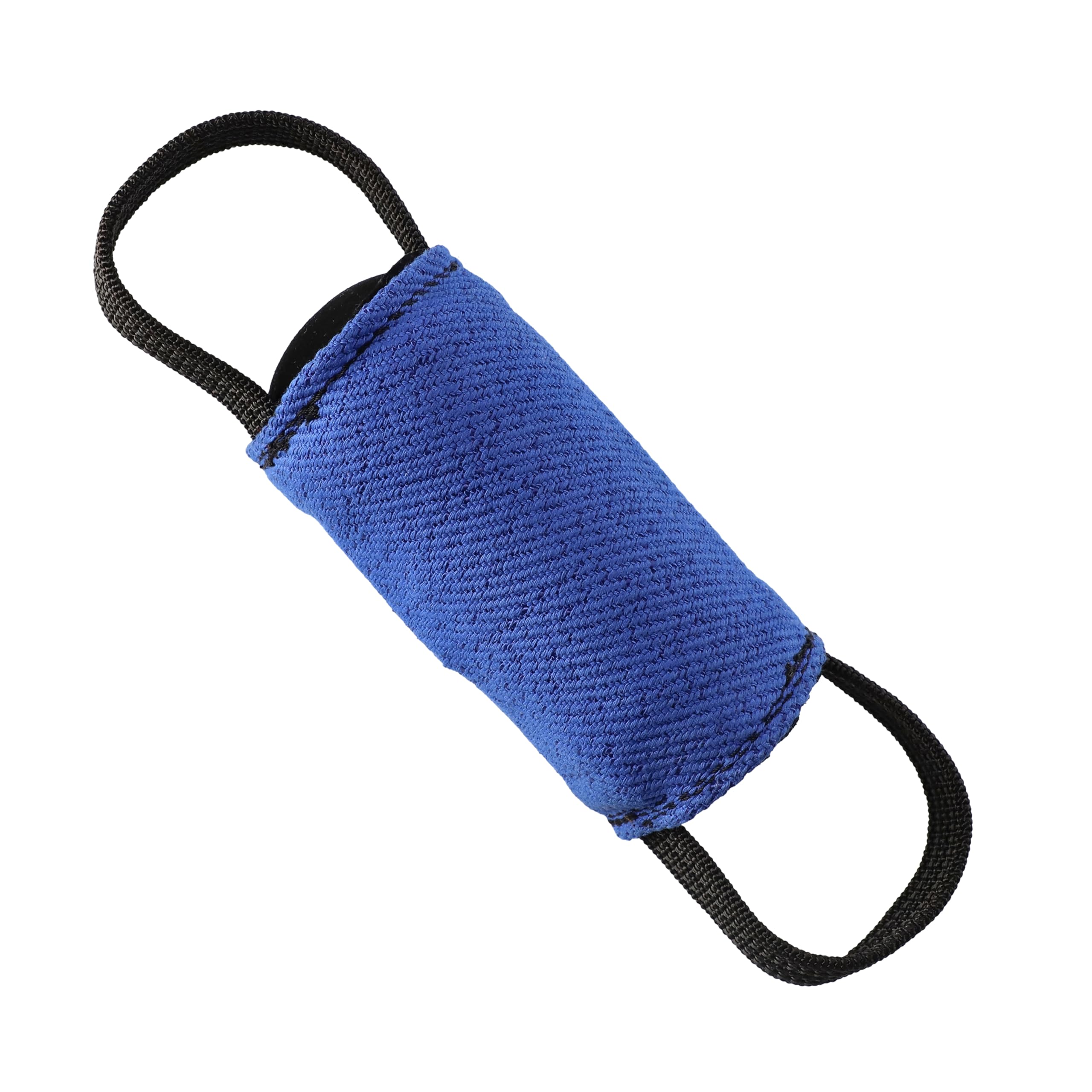 DINGO GEAR Dog Training Tug Toy Cylinder-Shaped Dummy for IGP, Bite Lessons, Dog Sports, Retrieve, Tug of War, Play, 2 Handles, Blue Nylcot 15 x 6 cm (S02811)