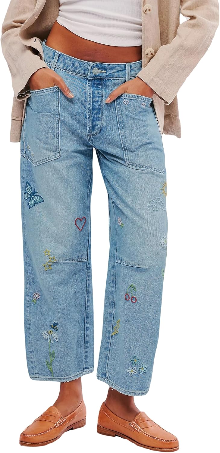 【PALEJADE】Low-Rise Wide Denim - Bullet Demage Handbrush Low-Rise Wide Denim - Bullet Demage Handbrush - 페일제이드