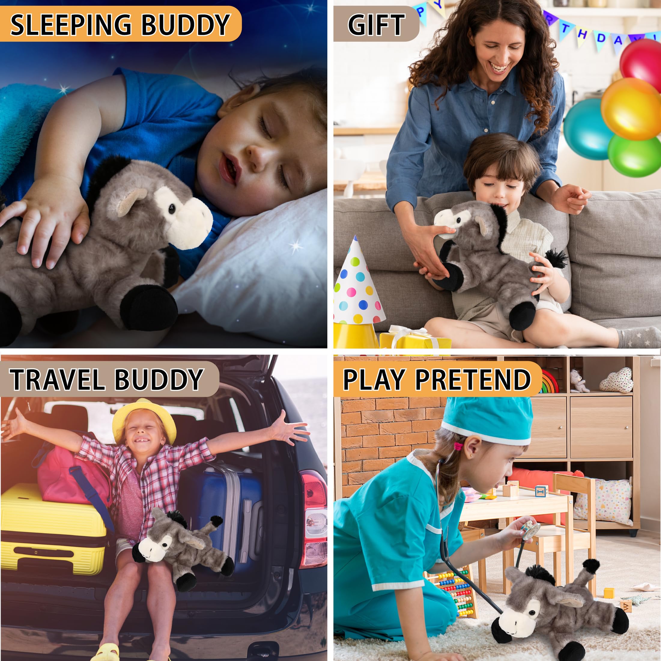 Amazon.co.jp: Puzzled DolliBuぬいぐるみ ロバのぬいぐるみ - ソフト