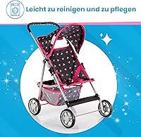 Vista 6 de Cochecito de muñeca de bebé Cochecito para niñas Cochecito paraguas para niños - Carro de juego ligero para niños pequeños de 1 a 3 años