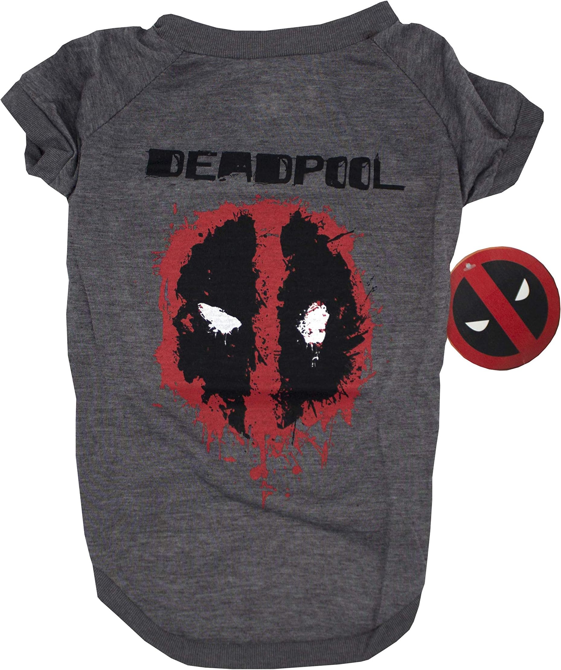 Marvel Comics for Pets Deadpool Tee For Dogs, X-Small | Comics Deadpool Logo T-Shirt for Small Dogs, Grey (FF9683)