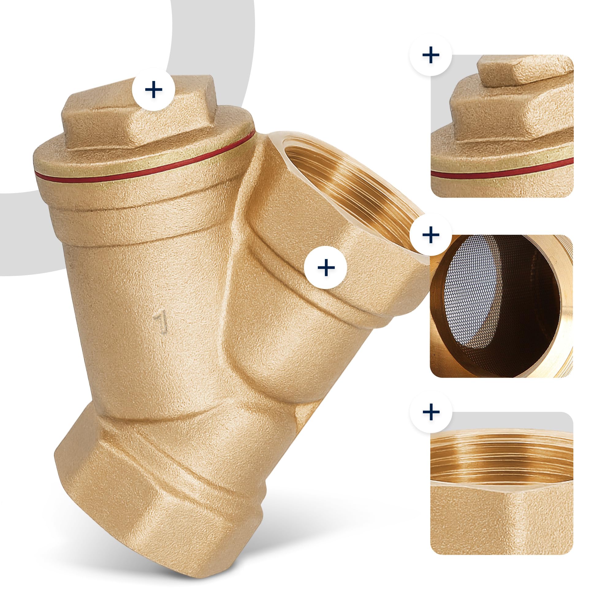 Instalguru Filtro Acqua A Y In Ottone Con Filetto Femmina 1 Pollice Filtro Per Sedimenti Per Condotte Impianti Idraulici Sistemi Riscaldamento Trattamento Acqua E Componenti Sanitari