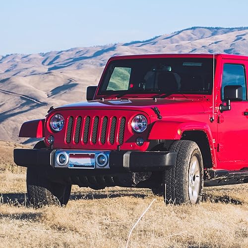 Miniatura 7 de AggAuto Inserto de malla para parrilla compatible con Jeep Wrangler JK JKU 2007-2018, insertos de rejilla de rejilla de rejilla de metal de aleación